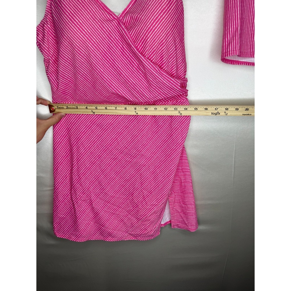 Isaac Mizrahi Live! Bridgehampton Printed Swim Dress Wavy Stripe,Reg 14 - Picture 6 of 13